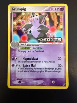 Grumpig 32/107 PL Holo Foil Deoxys Stamped Pokemon Card - Image 1