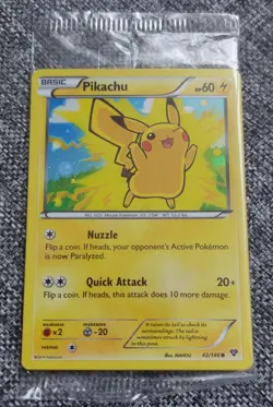 XY Base Set Pikachu cosmos Holo 42/146 - 2014 promo Pokemon Card - Sealed/New - Image 1