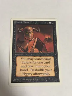 MTG Demonic Tutor 2nd Edition Unlimited Card, 1993 Magic the Gathering NM - Image 1