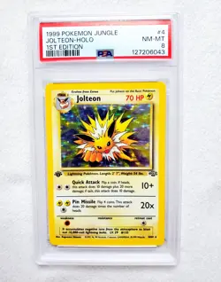 First Edition JOLTEON #4 4/64 Holo Rare Pokemon 1st Ed Jungle PSA 8 NM-MINT 1999 - Image 3