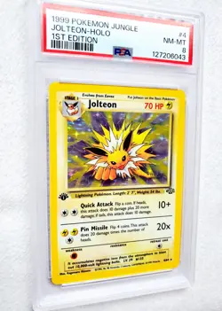 First Edition JOLTEON #4 4/64 Holo Rare Pokemon 1st Ed Jungle PSA 8 NM-MINT 1999 - Image 5