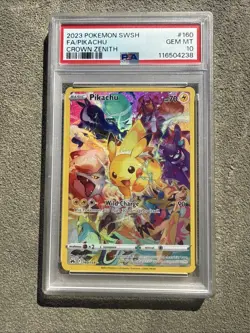 2023 Pokemon Pikachu 160/159 Crown Zenith Holo PSA 10 - Image 1