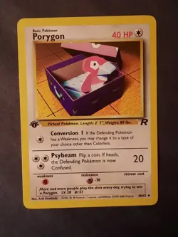 Pokemon Card Team Rocket 1st Edition Regular Finish Porygon 48/82 Vintage - Image 3