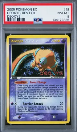 2005 POKEMON EX DEOXYS #18 DEOXYS-REVERSE FOIL PSA 8 - Image 1