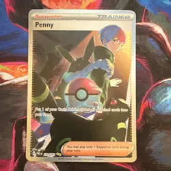 Pokemon TCG Penny Trainer Supporter Full Art Holo SV: Paldean Fates 239/091 Eng… - Image 1
