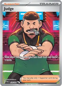 JUDGE 228/091 Paldean Fates Full Art Trainer Holo Pokemon TCG Near Mint - Image 1