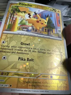 Pokemon Paldean Fates 018/091 Pikachu Cosmos/Reverse Holo Costco EXCLUSIVE - Image 2