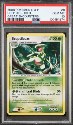 Pokemon Sceptile Great Encounters Holo Rare #8 PSA 10 Gem Mint - Image 1