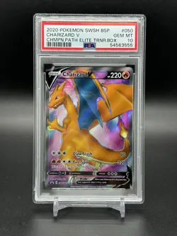 2020 Pokemon Champions Path ETB Promo Charizard V SWSH050 PSA Gem Mint 10 - Image 1