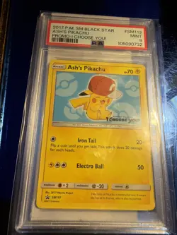 2017 Pokemon SM Black Star Ash’s Pikachu Promo-I Choose You! - Image 1
