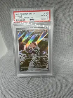 2025 Pokemon JTG EN-Journey Together Illustration Rare Swinub #165 PSA 10 - Image 1