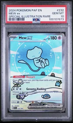 2024 POKEMON PAF EN-PALDEAN FATES SPECIAL ILLUSTRATION RARE #232 MEW EX PSA 10 - Image 1