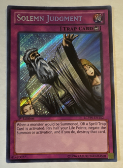 YuGiOh Solemn Judgment LCYW-EN152 Secret Rare 1st Edition NEAR MINT - Image 1