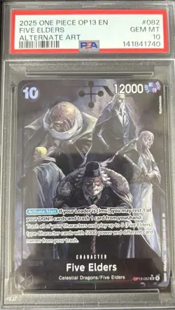2025 One Piece OP13-082 Five Elders (Alternate Art) PSA 10 - Image 1