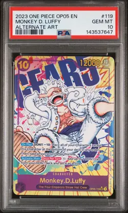2023 ONE PIECE OP05-AWAKENING OF THE NEW ERA ALT ART #119 MONKEY D. LUFFY PSA 10 - Image 1