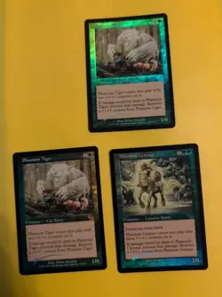 Phantom Tiger x2 & Phantom Centaur. Judgment. Old VIntage. MTG 3 Card. FOIL - Image 1
