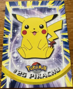 Pikachu #25 Pokemon Card Red Topps Logo Label - 1999 TV Series - Image 1