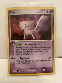 Pokemon TCG Card - MEW 4/17 - Pop Series 4 HOLO RARE - LP Swirl - Image 1