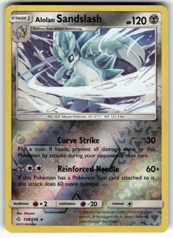 Alolan Sandslash 138/236 SM - Cosmic Eclipse LP Pokemon Card TCG - Image 1
