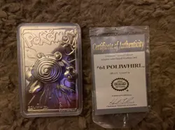 Pokemon Burger King 23k GoldPlated Poliwhirl Trading Card Pokeball COA USED BOX - Image 4
