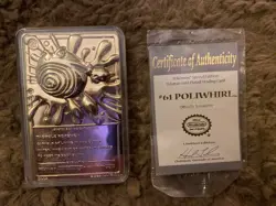Pokemon Burger King 23k GoldPlated Poliwhirl Trading Card Pokeball COA USED BOX - Image 5