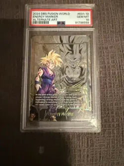 PSA 10 Son Gohan Dragon Ball Super Fusion World Energy Marker #E01-10 Card TCG - Image 2