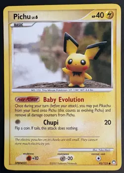 Pichu 93/123 Common English Pokemon Mysterious Treasures MP - Image 1