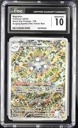 CGC Gem Mint 10: Magneton (159) Pokemon Surging Sparks ETB Black Star Promo (EN) - Image 1
