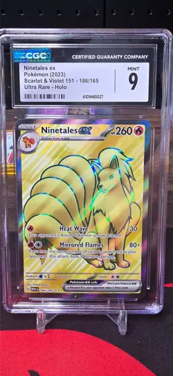 Pokemon CGC 9 Mint Ninetales EX 186/165 Scarlet & Violet 151 Full Art - Image 1