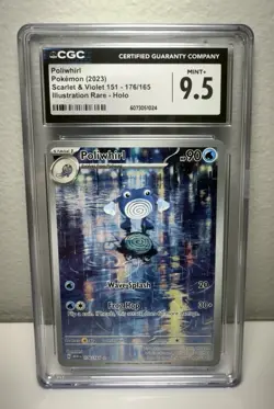 POKEMON SCARLET & VIOLET 151 176/165 POLIWHIRL CGC 9.5 MINT+ ILLUSTRATION RARE - Image 1