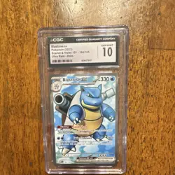 Pokemon Blastoise ex Ultra Rare Holo 184/165 Scarlet & Violet 151 CGC 10 - Image 1