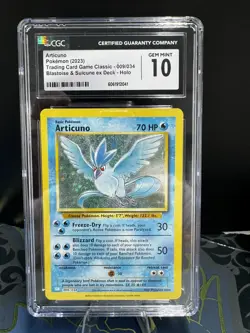 CGC 10 GEM MINT Articuno 009/034 HOLO RARE Classic Pokemon Card 2023 - Image 1