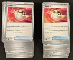 (Lot 100x) Ultra Ball 91/91 PAF Uncommon Item Pokemon TCG Playable/Competitive - Image 1