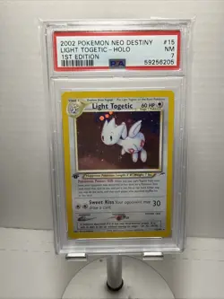 2002 POKEMON NEO DESTINY 1ST EDITION #15 LIGHT TOGETIC-HOLO PSA 7 - Image 1