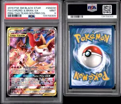 PSA 9 2019 CHARIZARD & BRAIXEN GX POKEMON SM BLACK STAR PROMO #SM230 TAG TEAM - Image 3