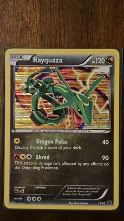 Pokemon TCG Rayquaza 11/20 Dragon Vault Holo Rare Basic Dragon 120 HP 2012 - Image 1