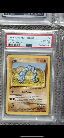 1999 Pokemon Base Set French Onix 1st Edition #56 PSA 10 GEM MINT - Image 1