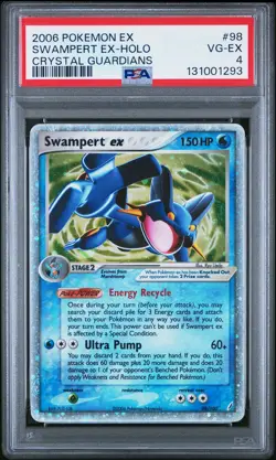 2006 POKEMON EX CRYSTAL GUARDIANS #98 SWAMPERT EX-HOLO PSA 4 - Image 1