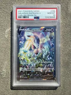 Pokemon TCG Galarian Rapidash V 168/198 Chilling Reign Alternate Full PSA 10 - Image 1