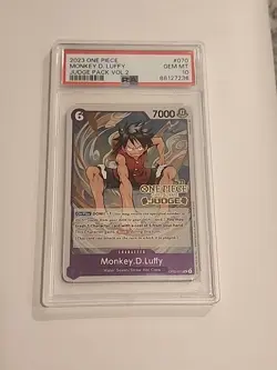 PSA 10 MONKEY D. LUFFY Judge Pack Vol. 2 OP03-070 One Piece Promo Gear Two Luffy - Image 1