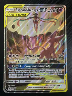 Pokemon TCG Jumbo Espeon & Deoxys GX SM240 Black Star Promo Card NM - Image 1