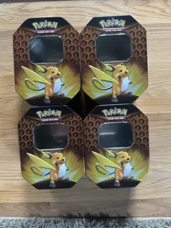 Pokemon TCG Hidden Fates Tins Empty Collectible Storage Raichu Tins No Cards - Image 1