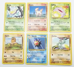 Vintage Pokemon Lot Of 6 Cards WOTC Base Set Starmie Weedle Ponyta Diglett LP - Image 1