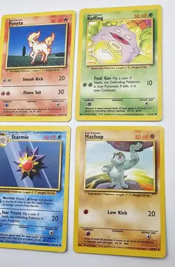 Vintage Pokemon Lot Of 6 Cards WOTC Base Set Starmie Weedle Ponyta Diglett LP - Image 2