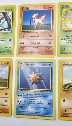 Vintage Pokemon Lot Of 6 Cards WOTC Base Set Starmie Weedle Ponyta Diglett LP - Image 3