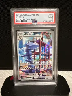 2023 Pokemon Par en Steelix Illustration Rare PSA 9 Mint Card 208/182 - Image 1
