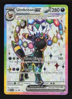 Umbreon EX SVP 176 Pokemon Prismatic Evolutions Black Star Holo Full Art Card - Image 1