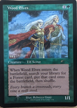 MTG - Wood Elves Foil Creature 1997 30th Anniversary Promo - New - Image 1