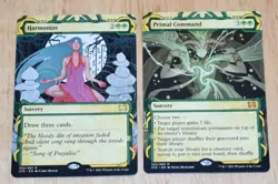 MTG Rare Green 2x Sorcery Harmonize & Primal Command - Image 1