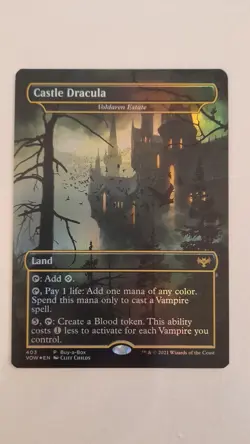 MTG - CASTLE DRACULA - VOLDAREN ESTATE - BAB PROMO- FOIL - EXTENDED ART - NEW - Image 1